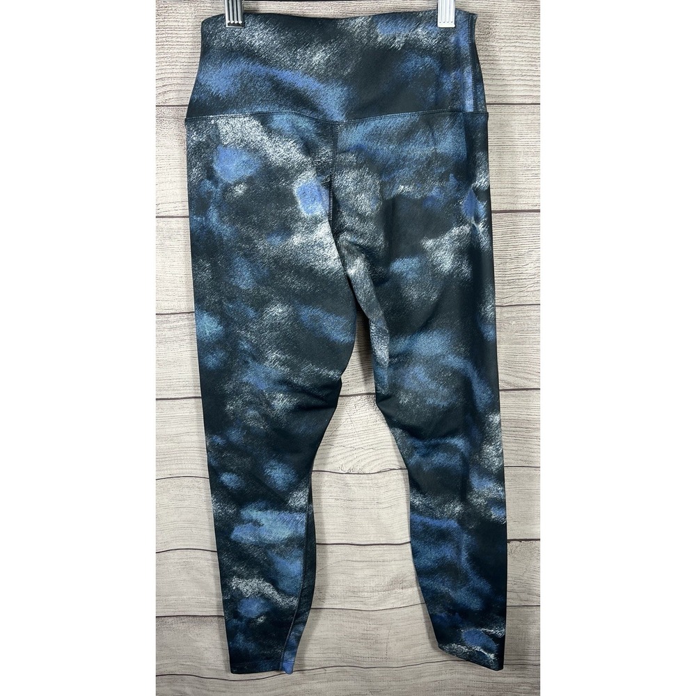 Nike One Dri-Fit Leggings Womens M Blue Black Athletic Stretch Pants - Picture 2 of 6